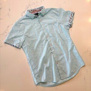 DENIM & FLOWER Short-sleeve Button-Up Shirt
